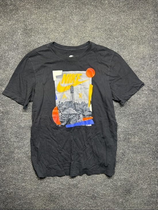 Nike Other - Nike Black Short Sleeve Tee with Yellow Swoosh and Multicolor Graphic